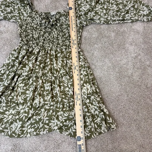 Moon River Floral Green Dress Cottage Prarie - Picture 8 of 13